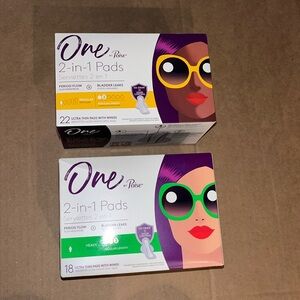 Bundle of 2 NEW & UNOPENED One by Poise Pads with Wings